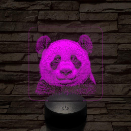 Panda mosoly 7 színű valósághű 3D led lámpa