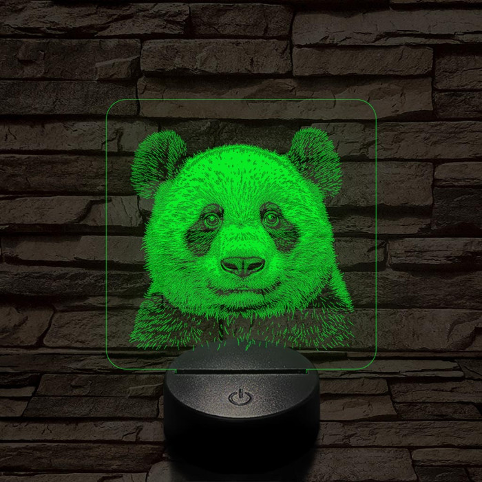 Panda mosoly 7 színű valósághű 3D led lámpa