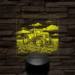 Traktor a búzamezőn 7 színű valósághű 3D led lámpa