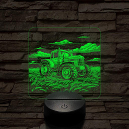 Traktor a búzamezőn 7 színű valósághű 3D led lámpa