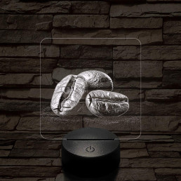 Friss kávészemek 7 színű valósághű 3D led lámpa