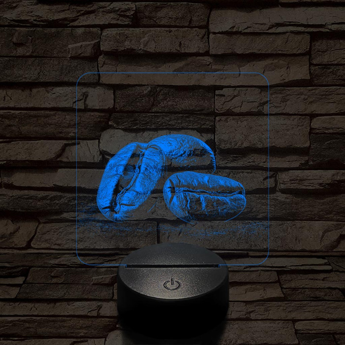 Friss kávészemek 7 színű valósághű 3D led lámpa