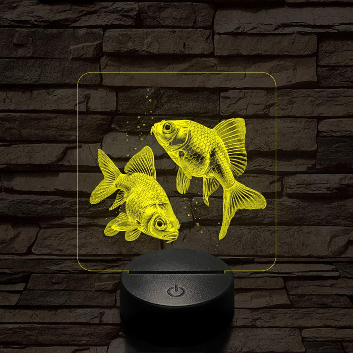 Aranyhalak 7 színű valósághű 3D led lámpa