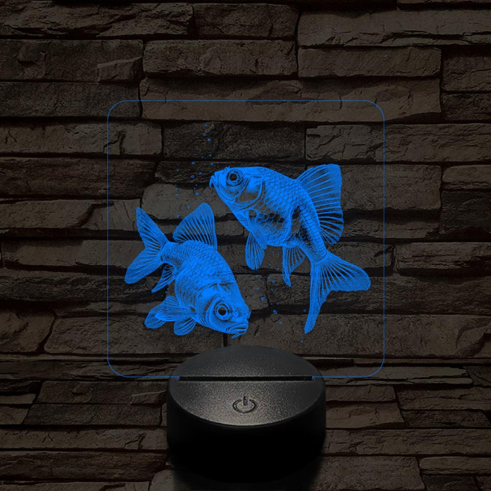 Aranyhalak 7 színű valósághű 3D led lámpa