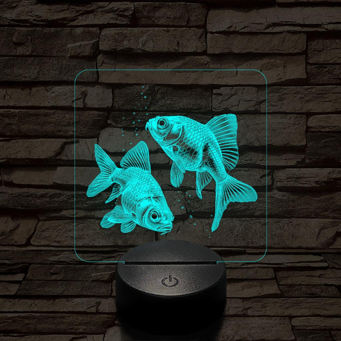 Aranyhalak 7 színű valósághű 3D led lámpa