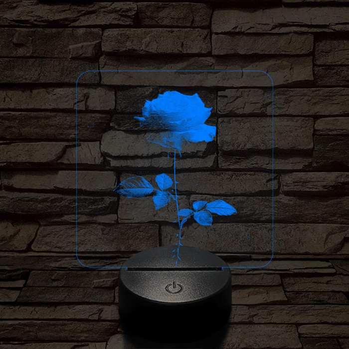 Szerelmes rózsa 7 színű valósághű 3D led lámpa