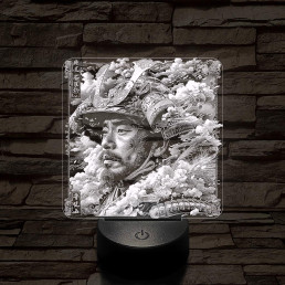 Szamuráj legenda 7 színű, valósághűen gravírozott 3D led lámpa