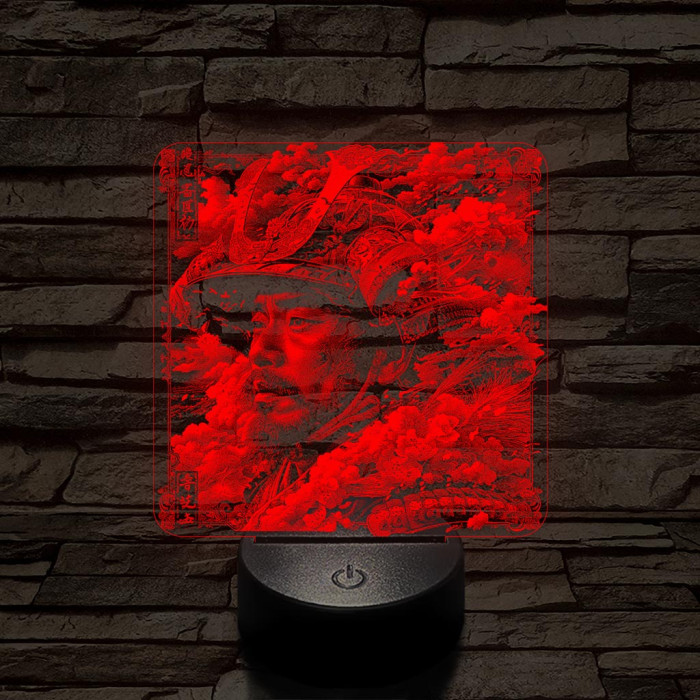 Szamuráj legenda 7 színű, valósághűen gravírozott 3D led lámpa