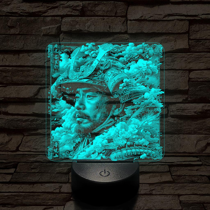 Szamuráj legenda 7 színű, valósághűen gravírozott 3D led lámpa