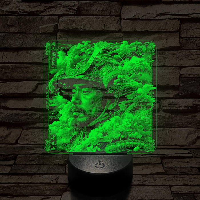 Szamuráj legenda 7 színű, valósághűen gravírozott 3D led lámpa