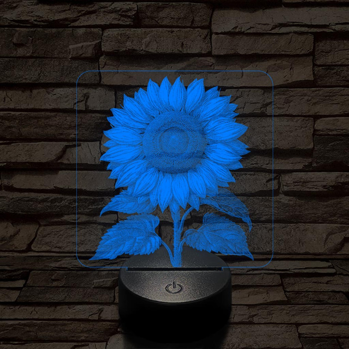 Napraforgó virág 7 színű valósághű 3D led lámpa