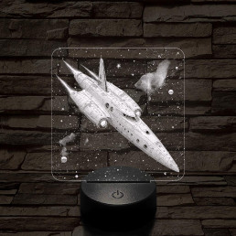 Sci-fi űrhajó7 színű valósághű 3D led lámpa