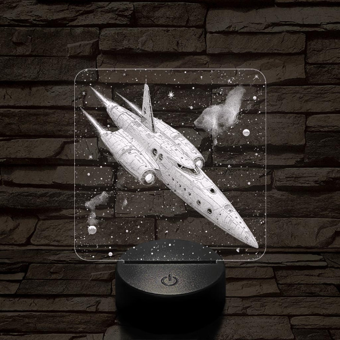 Sci-fi űrhajó7 színű valósághű 3D led lámpa