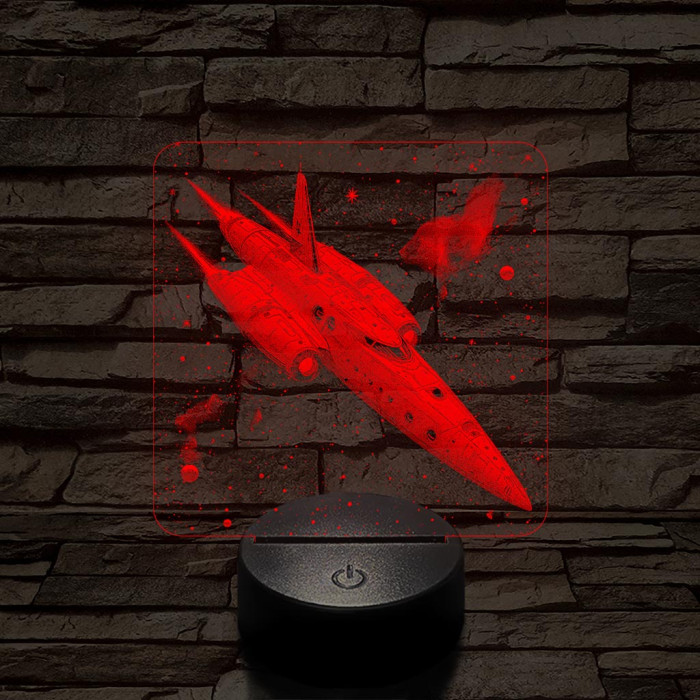 Sci-fi űrhajó7 színű valósághű 3D led lámpa