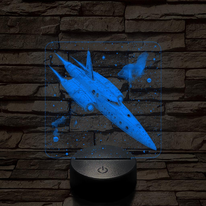Sci-fi űrhajó7 színű valósághű 3D led lámpa