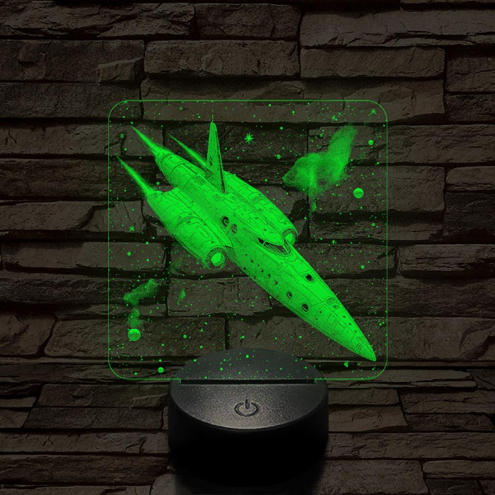 Sci-fi űrhajó7 színű valósághű 3D led lámpa