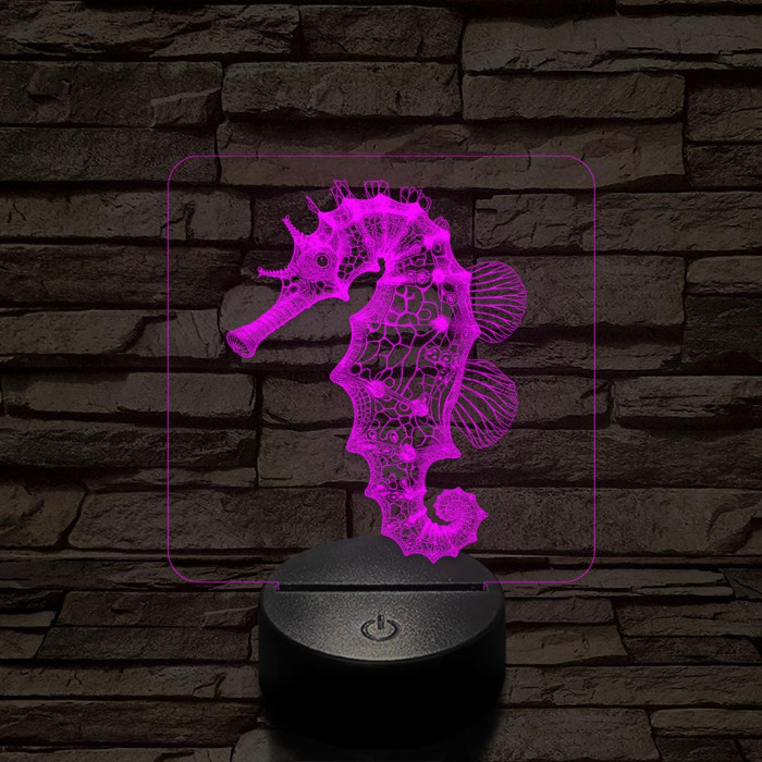 Csikóhal 7 színű valósághű 3D led lámpa