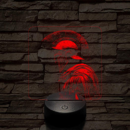 Elszánt spártai 7 színű, valósághűen gravírozott 3D led lámpa