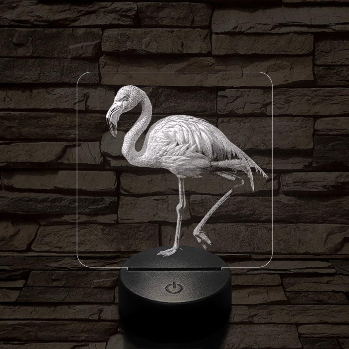 Flamingó madár 7 színű valósághű 3D led lámpa