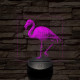 Flamingó madár 7 színű valósághű 3D led lámpa