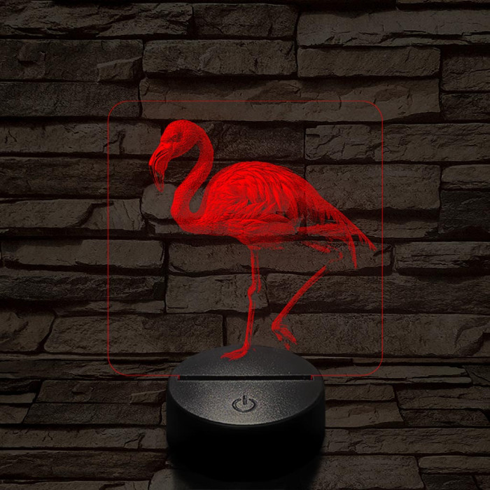 Flamingó madár 7 színű valósághű 3D led lámpa