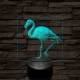 Flamingó madár 7 színű valósághű 3D led lámpa