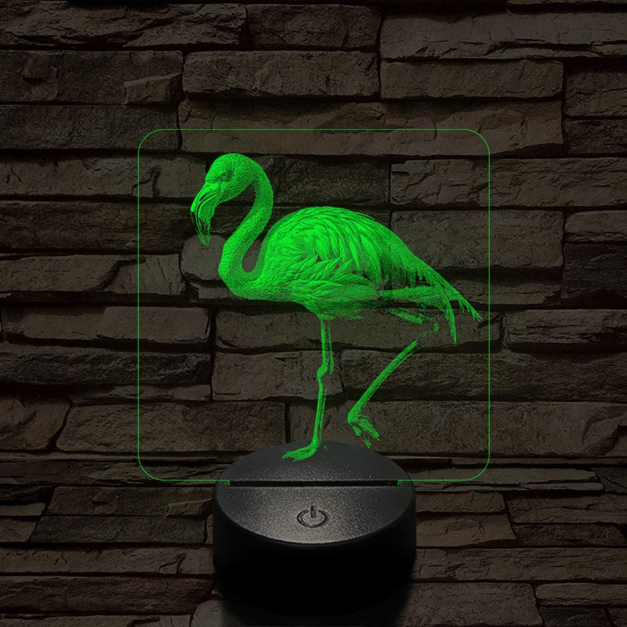 Flamingó madár 7 színű valósághű 3D led lámpa