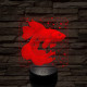 Vörös guppi hal 7 színű valósághű 3D led lámpa