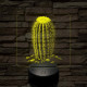 Kaktusz virágával 7 színű valósághű 3D led lámpa