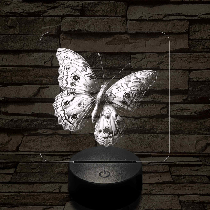 Lepke varázs 7 színű valósághű 3D led lámpa