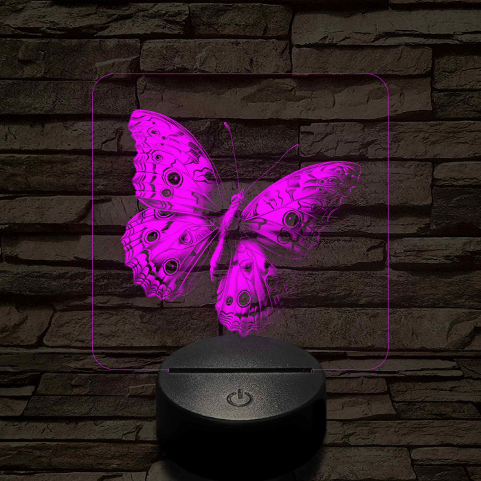 Lepke varázs 7 színű valósághű 3D led lámpa