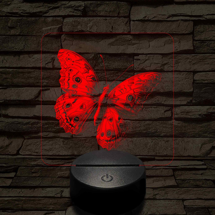 Lepke varázs 7 színű valósághű 3D led lámpa