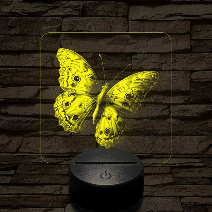 Lepke varázs 7 színű valósághű 3D led lámpa