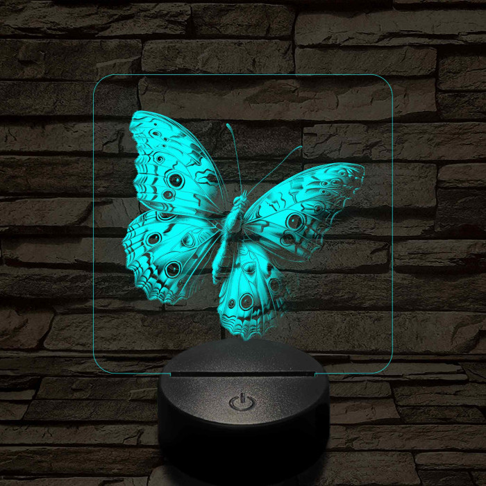 Lepke varázs 7 színű valósághű 3D led lámpa