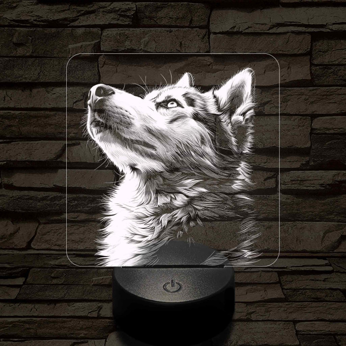 Husky profil 7 színű valósághű 3D led lámpa