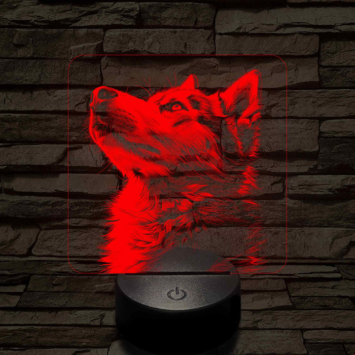Husky profil 7 színű valósághű 3D led lámpa