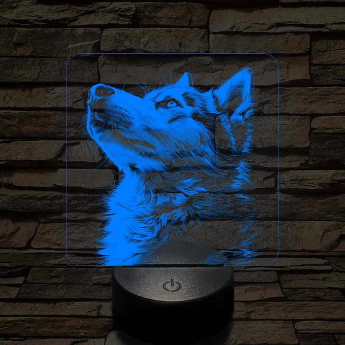Husky profil 7 színű valósághű 3D led lámpa