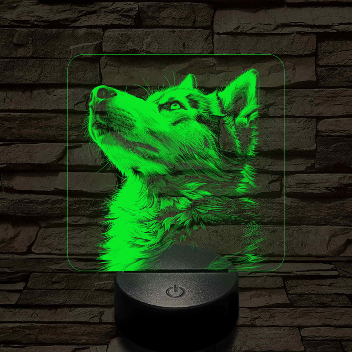 Husky profil 7 színű valósághű 3D led lámpa
