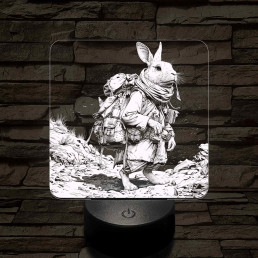 Nyuszi a kis felfedező 7 színű valósághű 3D led lámpa