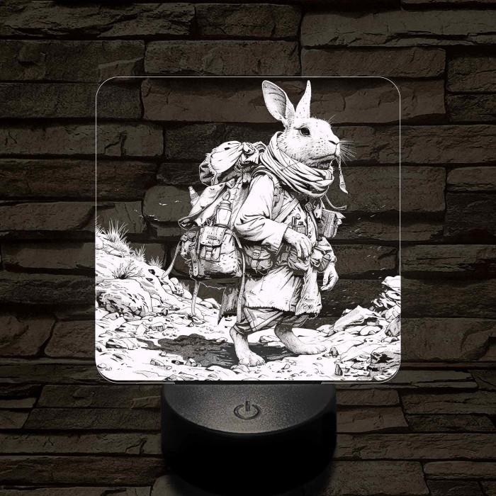 Nyuszi a kis felfedező 7 színű valósághű 3D led lámpa