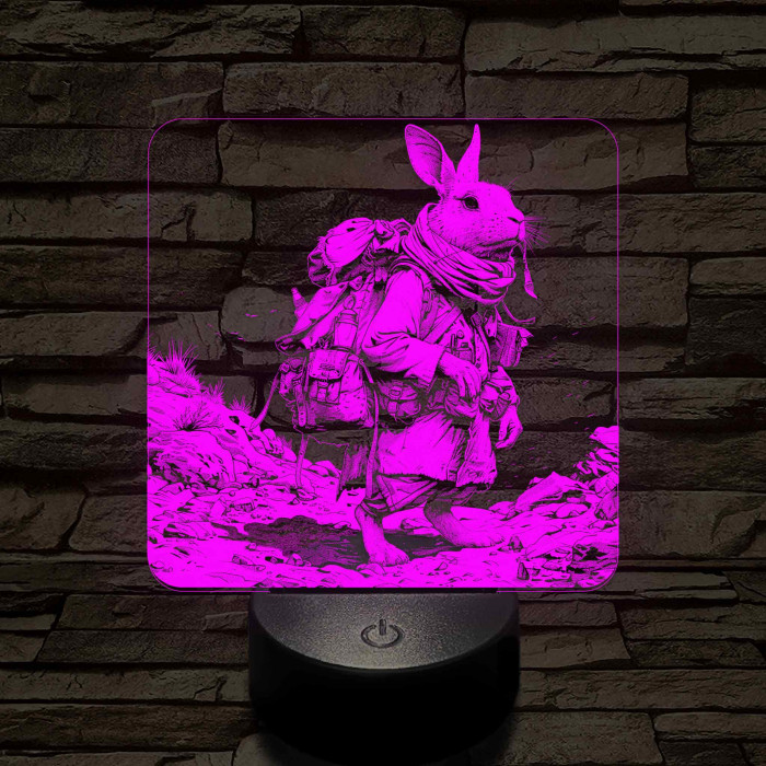 Nyuszi a kis felfedező 7 színű valósághű 3D led lámpa