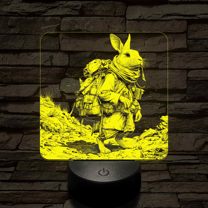 Nyuszi a kis felfedező 7 színű valósághű 3D led lámpa