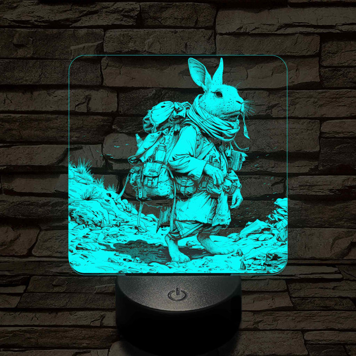 Nyuszi a kis felfedező 7 színű valósághű 3D led lámpa