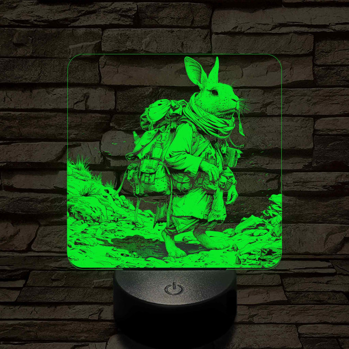 Nyuszi a kis felfedező 7 színű valósághű 3D led lámpa