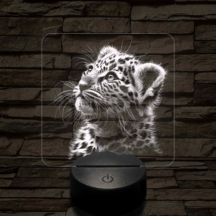 Kis leopárd 7 színű valósághű 3D led lámpa