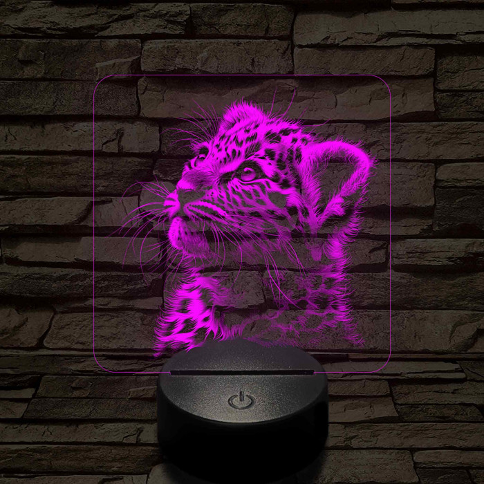Kis leopárd 7 színű valósághű 3D led lámpa