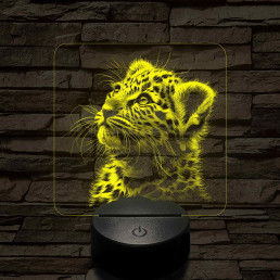 Kis leopárd 7 színű valósághű 3D led lámpa