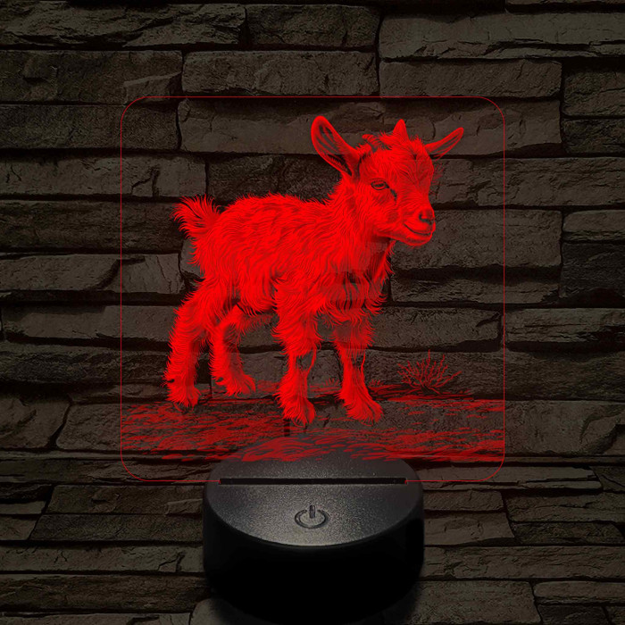 Kecskegida 7 színű valósághű 3D led lámpa