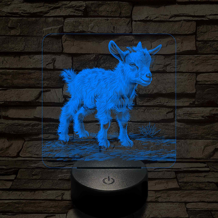 Kecskegida 7 színű valósághű 3D led lámpa