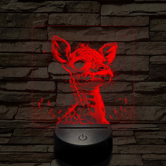 Kis zsiráf 7 színű valósághű 3D led lámpa